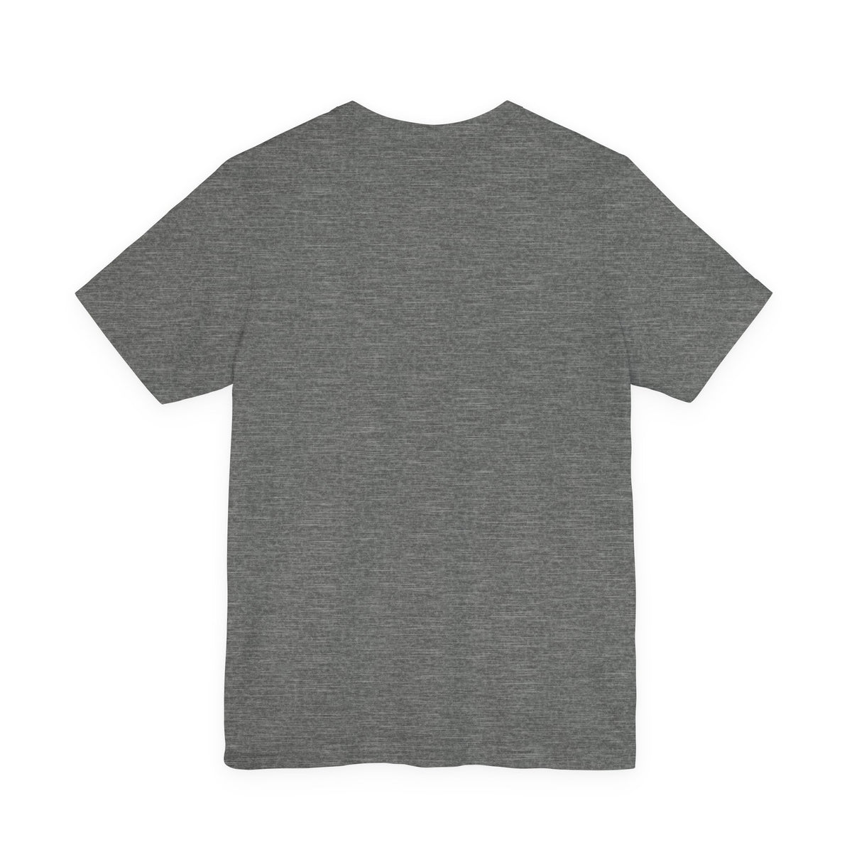 Back of The Last Threshold T-Shirt in Deep Heather, showing the unprinted back.