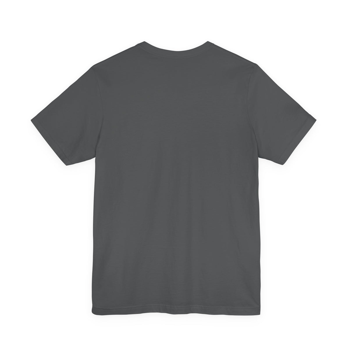 Back of The Mercy of Unmaking T-Shirt in Asphalt, showing the unprinted back.