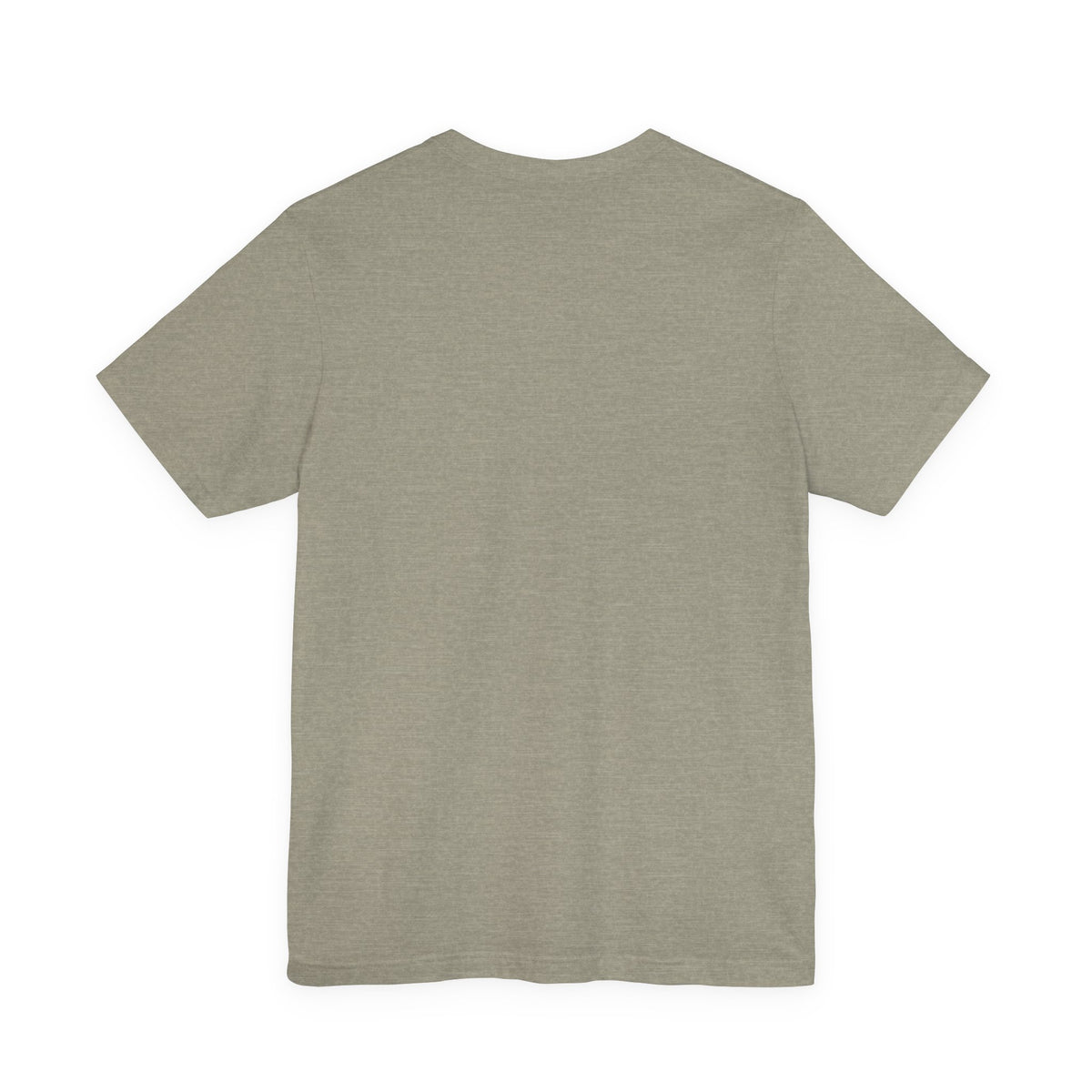 Back of The Unbroken Divide T-Shirt in Heather Stone, showing the unprinted back.