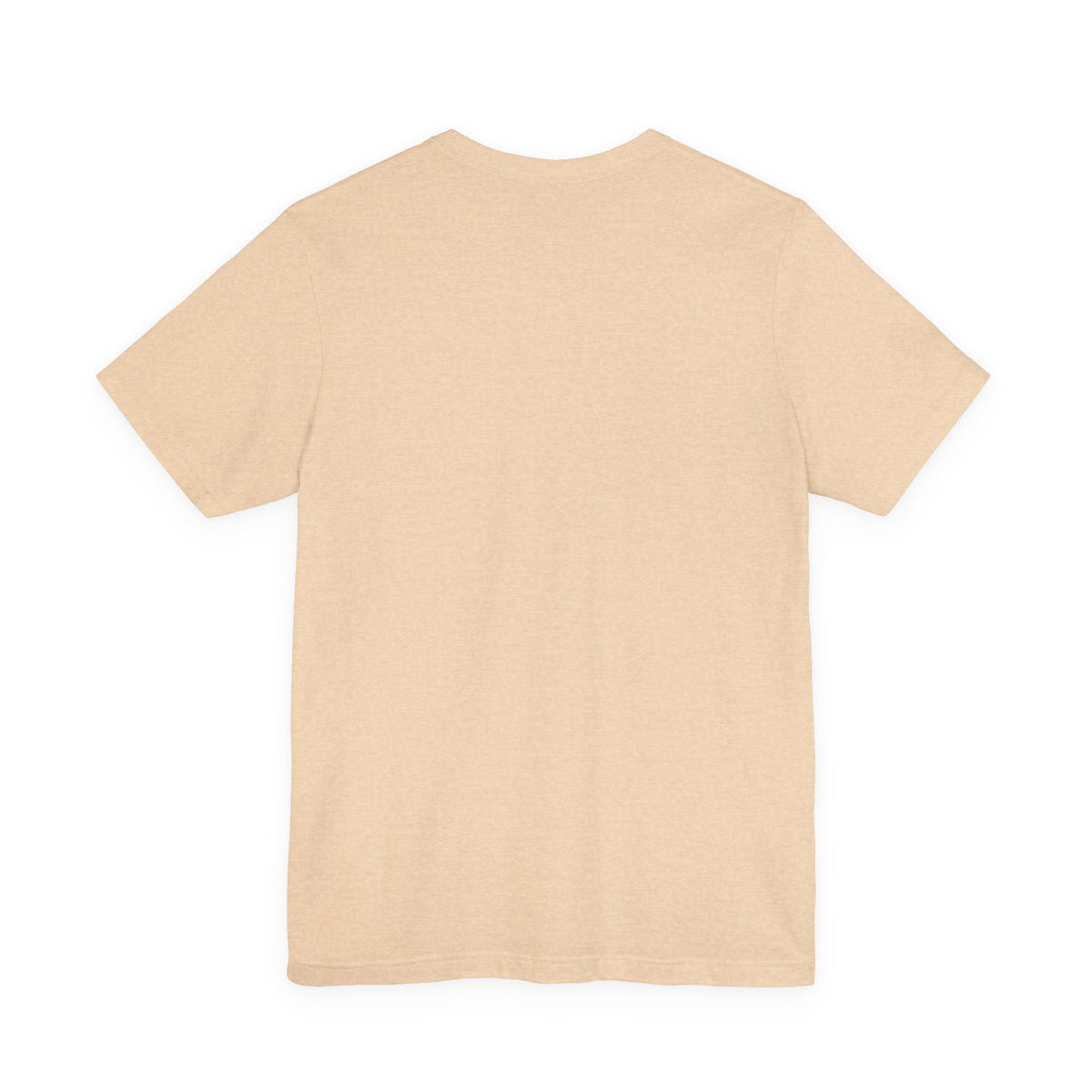 Back of The Weight of a Vow T-Shirt in Heather Sand Dune, showing the unprinted back.