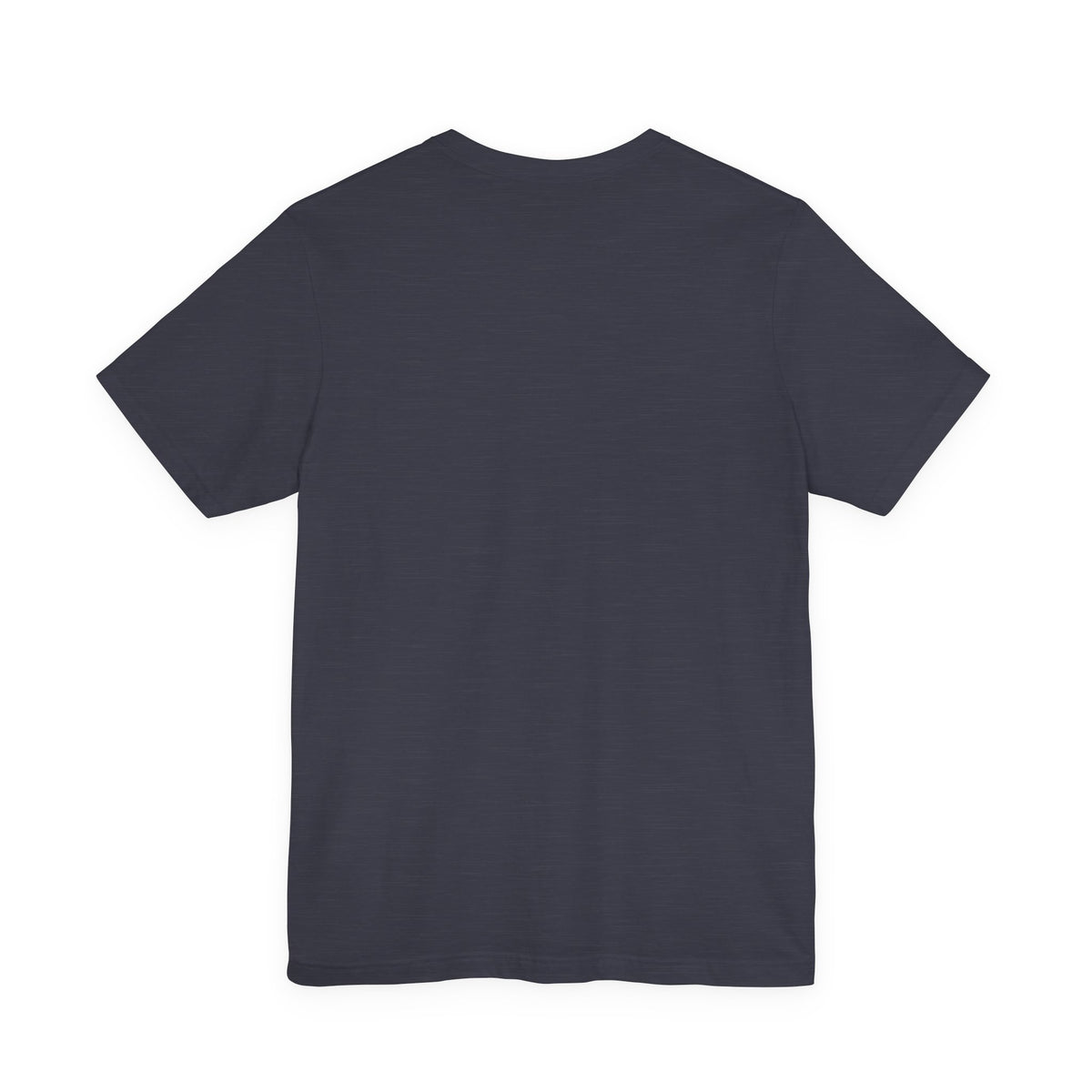 Back of The Unseen Order T-Shirt in Heather Midnight Navy, showing the unprinted back.